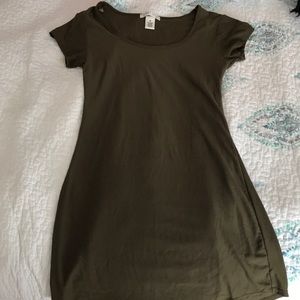 Olive green body con dress